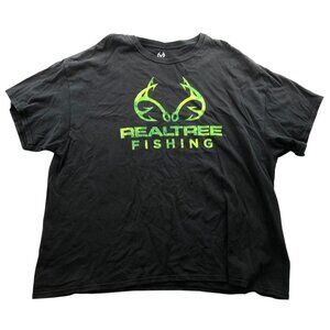 Realtree Men's T-Shirt 3xl Fishing Black Graphic Tee Short Sleeve Casual